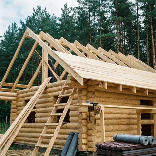 Баня из бревна, утеплённая межвенцовым утеплителем